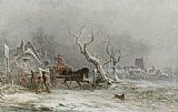 George Augustsus Williams Canvas Paintings - A Snow Storm